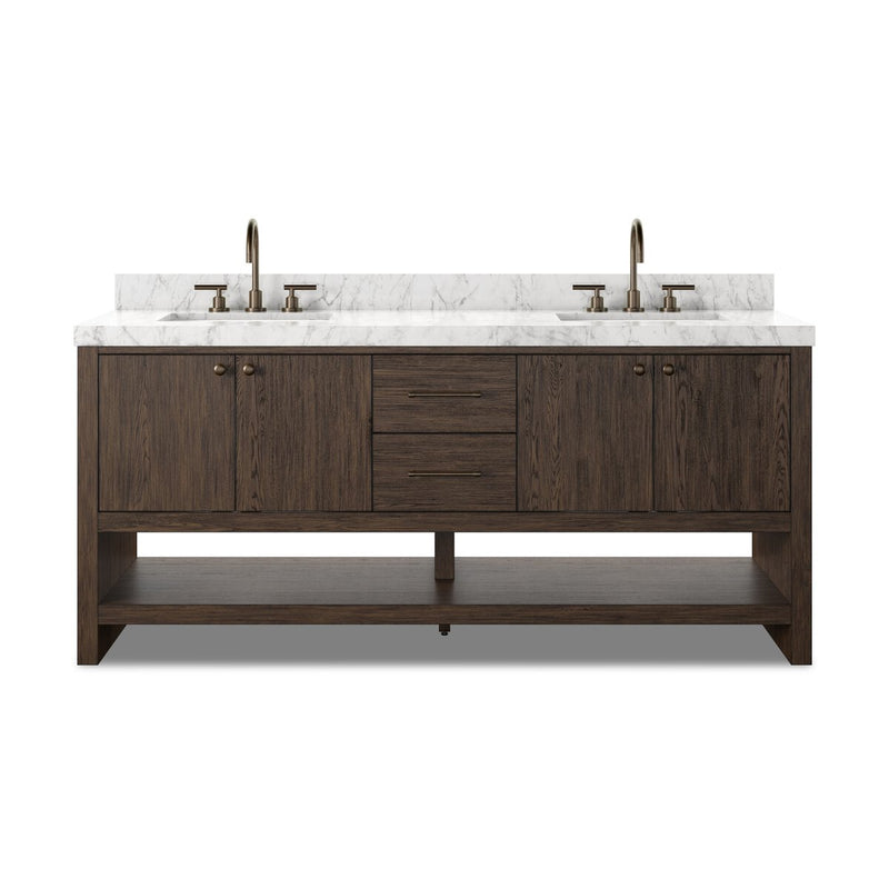 Anthem Double Vanity - Satin Espresso Oak Veneer