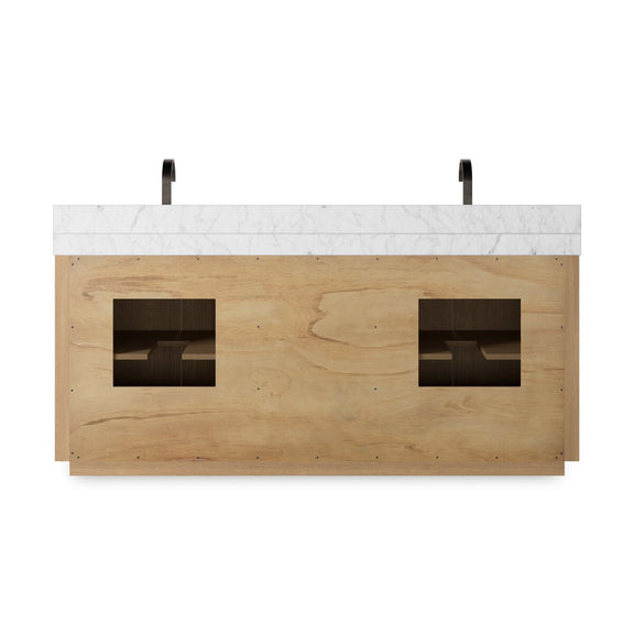 Everett Double Vanity - Satin Light Wash Oak Veneer