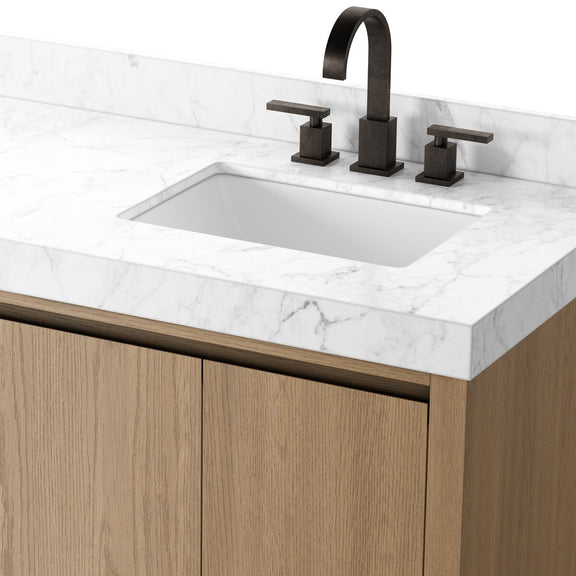 Everett Double Vanity - Satin Light Wash Oak Veneer
