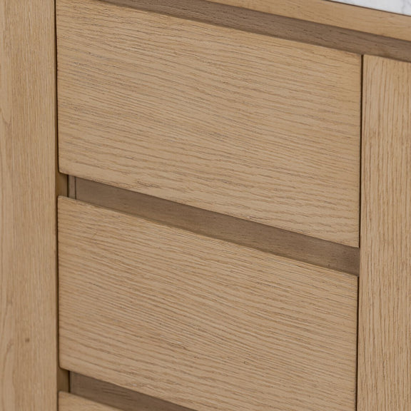 Everett Double Vanity - Satin Light Wash Oak Veneer