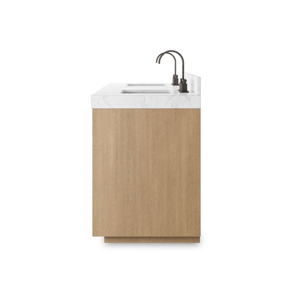 Everett Double Vanity - Satin Light Wash Oak Veneer