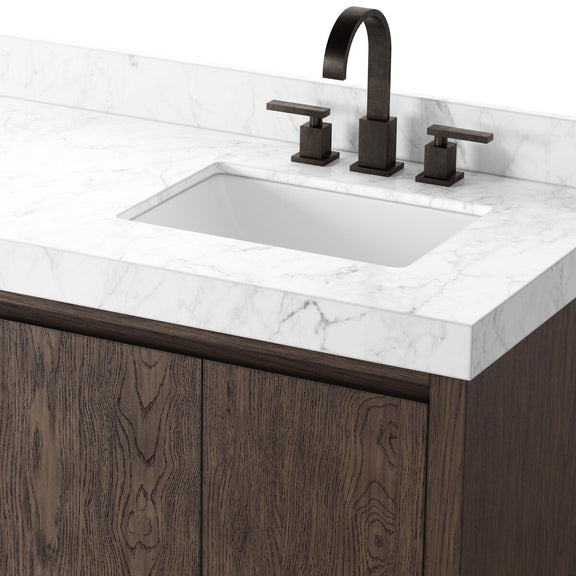 Everett Double Vanity - Satin Espresso Oak Veneer