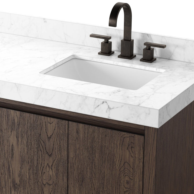 Everett Double Vanity - Satin Espresso Oak Veneer