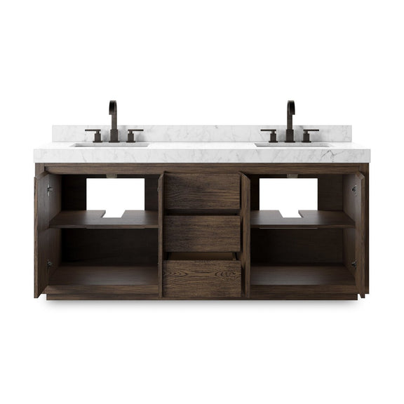 Everett Double Vanity - Satin Espresso Oak Veneer