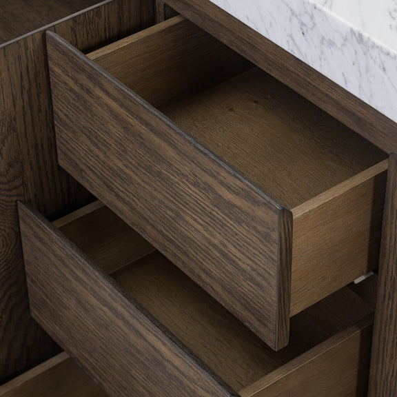 Everett Double Vanity - Satin Espresso Oak Veneer