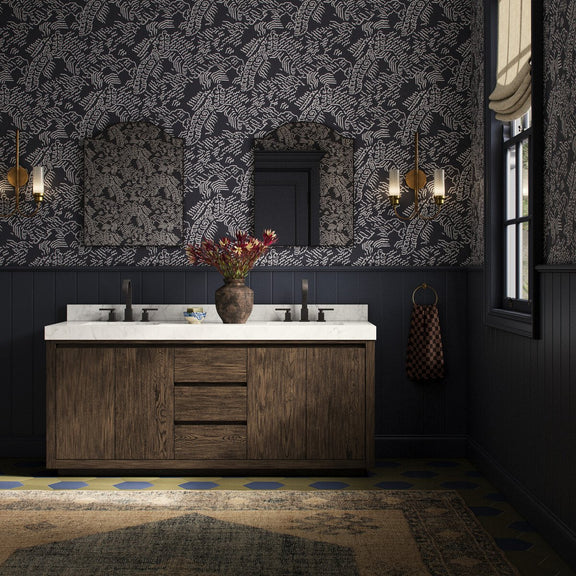 Everett Double Vanity - Satin Espresso Oak Veneer