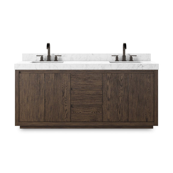 Everett Double Vanity - Satin Espresso Oak Veneer