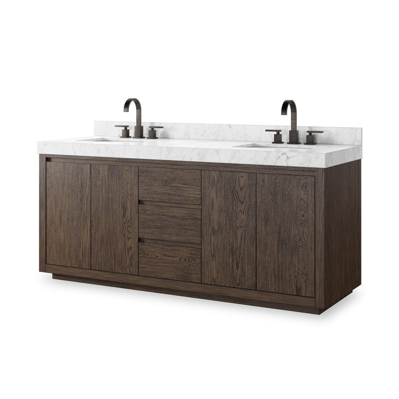 Everett Double Vanity - Satin Espresso Oak Veneer