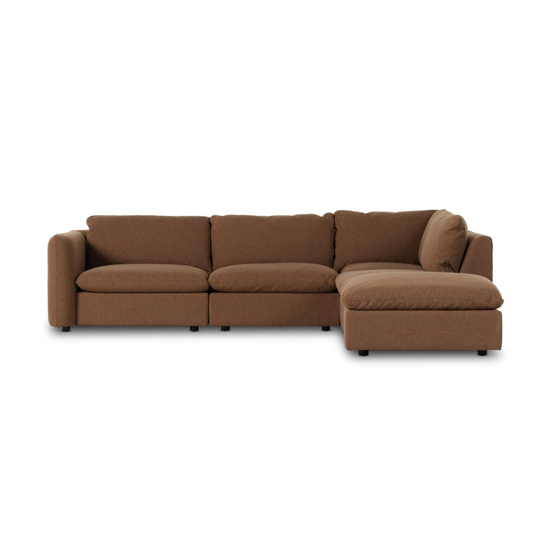 Ingel 4-Piece Sectional W/ Ottoman - Antwerp Cafe