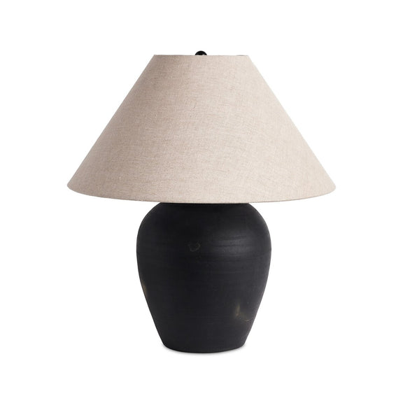 Russo Table Lamp - Aged Black Terracotta