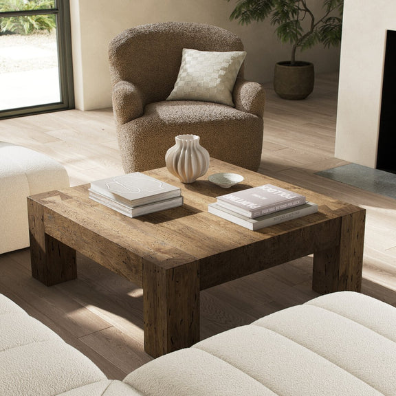 Abaso Coffee Table - Rustic Wormwood Oak