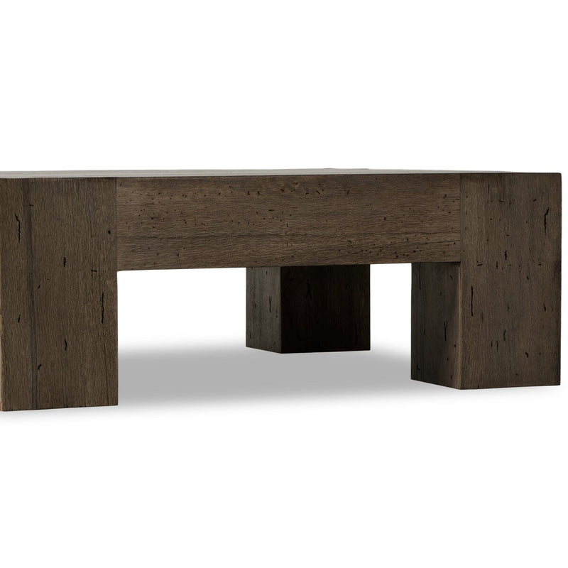 Abaso Coffee Table - Ebony Rustic Wormwood Oak
