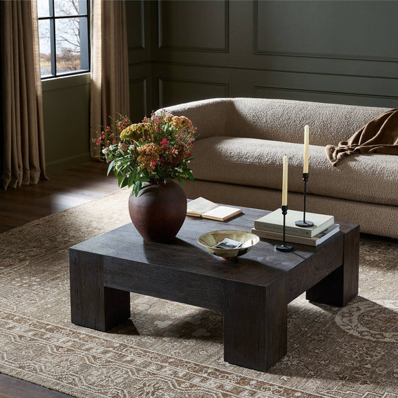 Abaso Coffee Table - Ebony Rustic Wormwood Oak