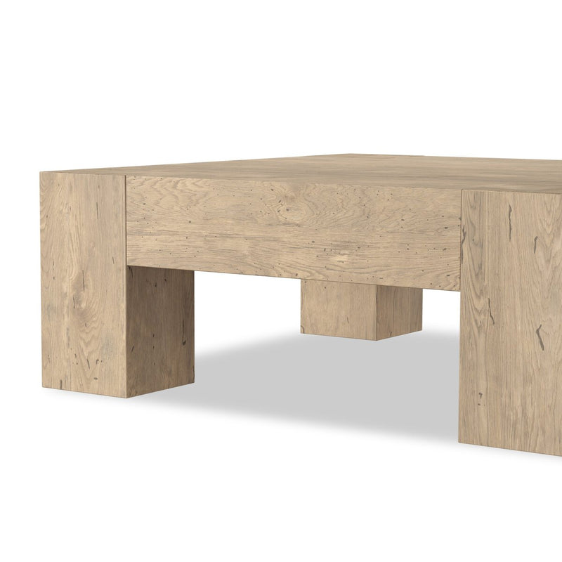Abaso Coffee Table - Whitewash Rustic Wormwood Oak