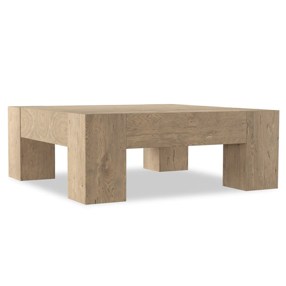 Abaso Coffee Table - Whitewash Rustic Wormwood Oak