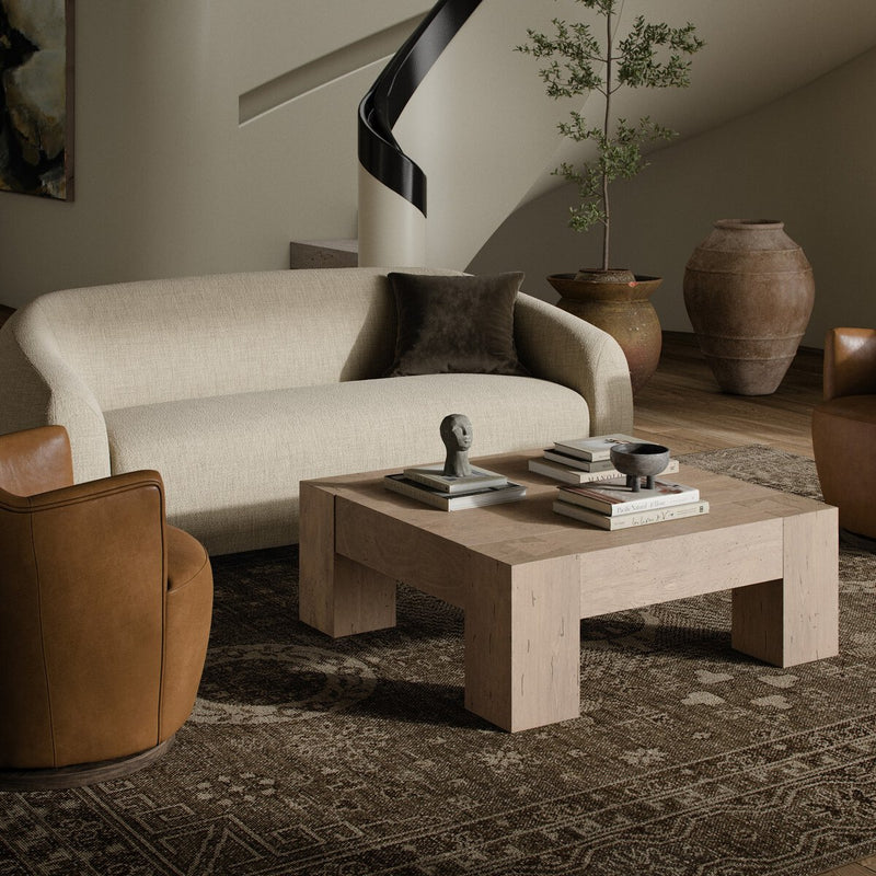 Abaso Coffee Table - Whitewash Rustic Wormwood Oak