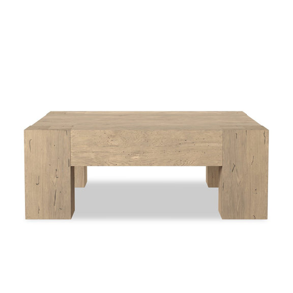 Abaso Coffee Table - Whitewash Rustic Wormwood Oak