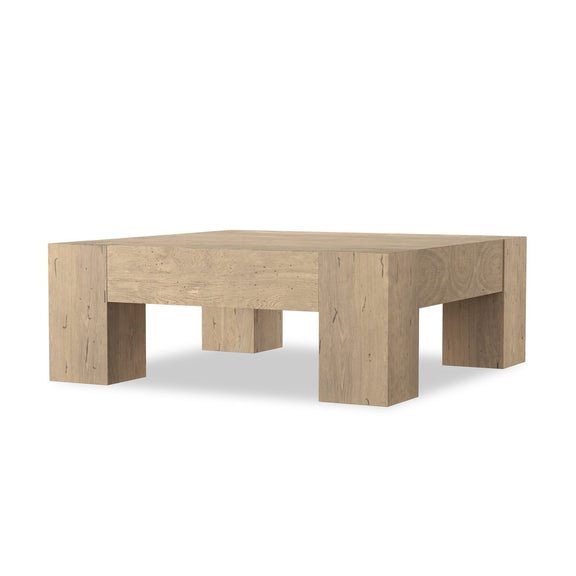 Abaso Coffee Table - Whitewash Rustic Wormwood Oak