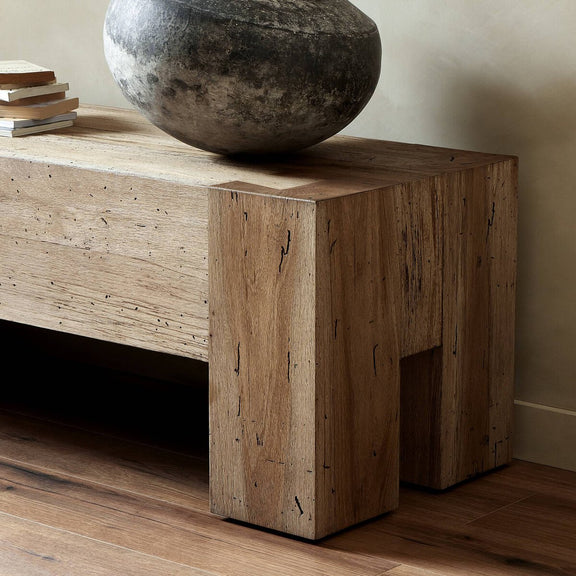 Abaso Accent Bench - Rustic Wormwood Oak