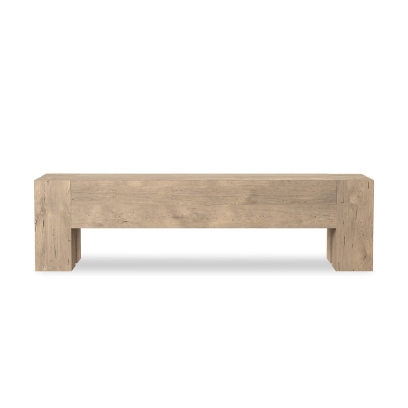 Abaso Accent Bench - Whitewash Rustic Wormwood Oak