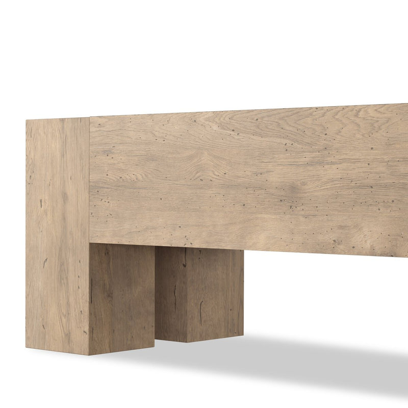 Abaso Accent Bench - Whitewash Rustic Wormwood Oak
