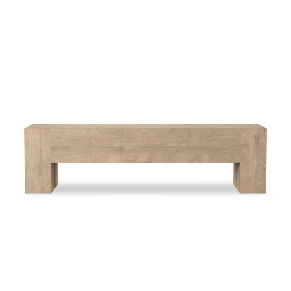 Abaso Accent Bench - Whitewash Rustic Wormwood Oak