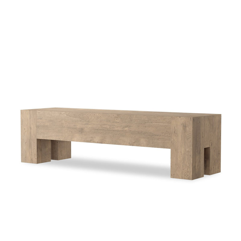 Abaso Accent Bench - Whitewash Rustic Wormwood Oak