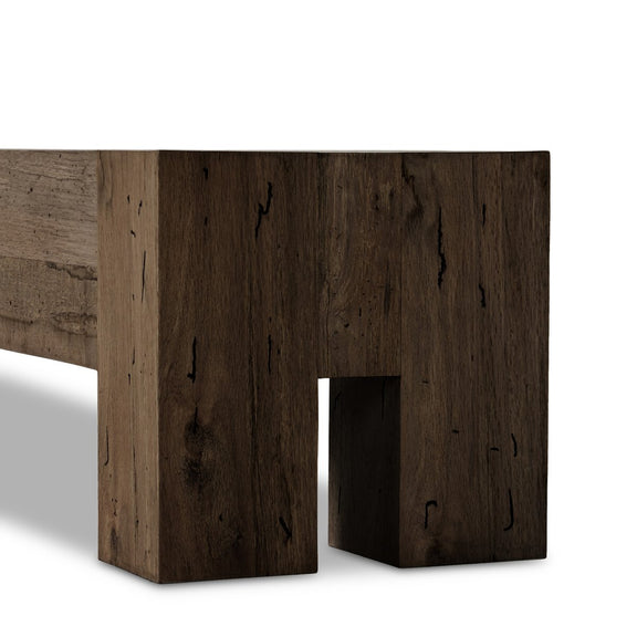 Abaso Accent Bench - Ebony Rustic Wormwood Oak