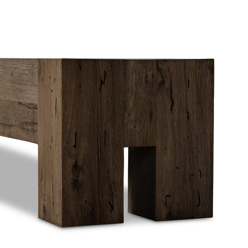 Abaso Accent Bench - Ebony Rustic Wormwood Oak
