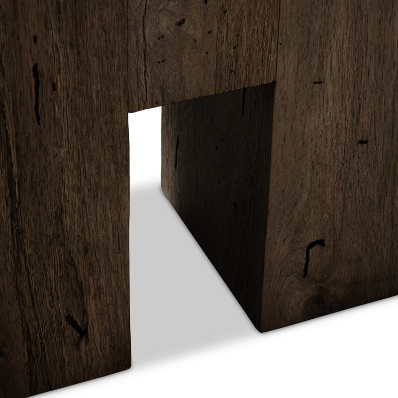 Abaso Accent Bench - Ebony Rustic Wormwood Oak