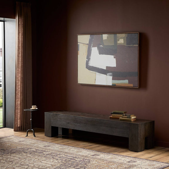 Abaso Accent Bench - Ebony Rustic Wormwood Oak