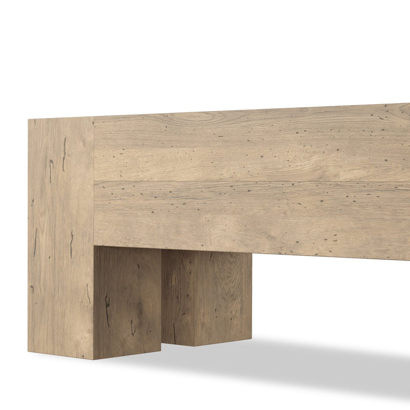 Abaso Accent Bench - Whitewash Rustic Wormwood Oak