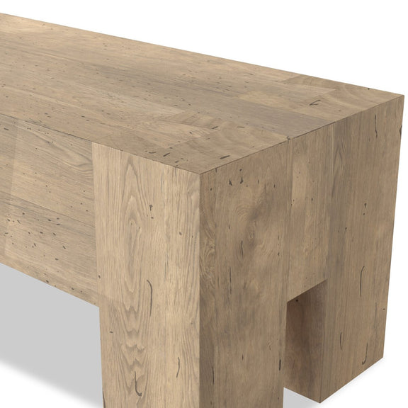 Abaso Accent Bench - Whitewash Rustic Wormwood Oak