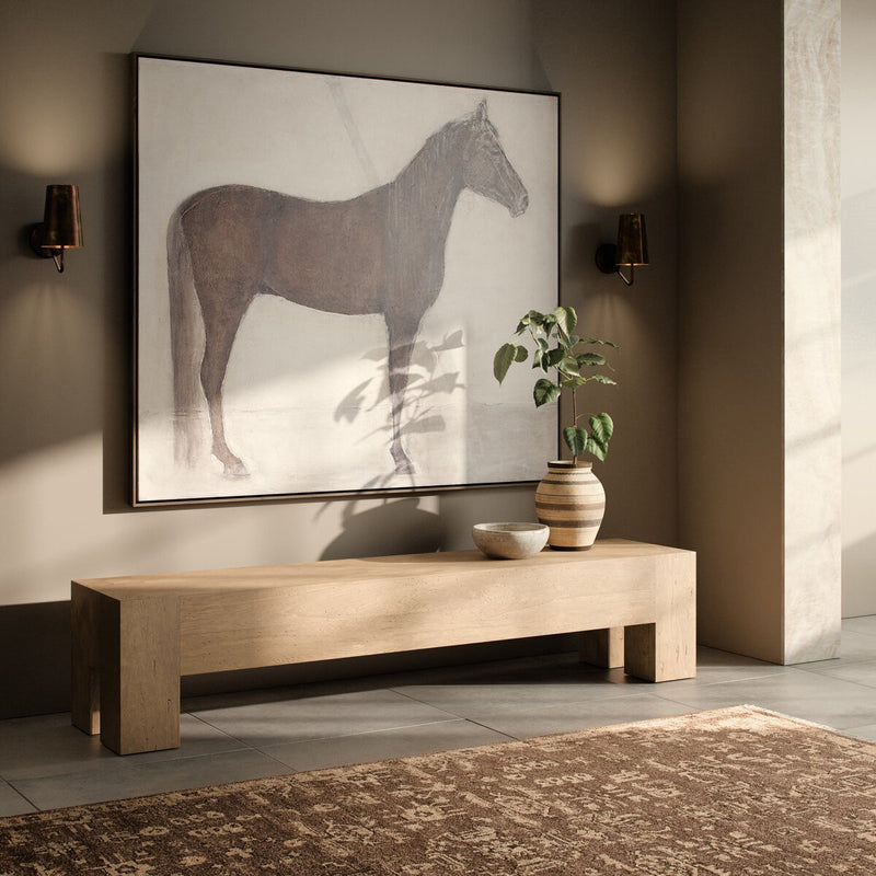 Abaso Accent Bench - Whitewash Rustic Wormwood Oak