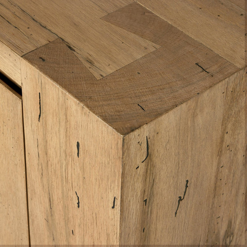 Abaso Media Console - Rustic Wormwood Oak