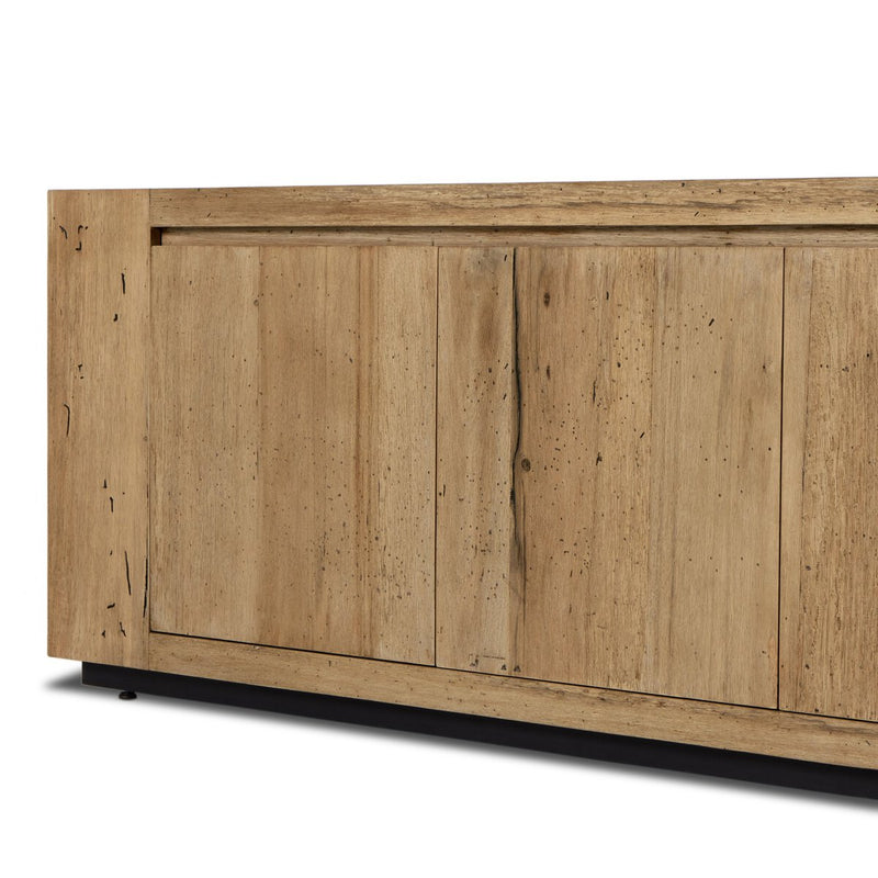 Abaso Media Console - Rustic Wormwood Oak