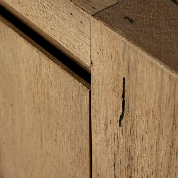 Abaso Media Console - Rustic Wormwood Oak
