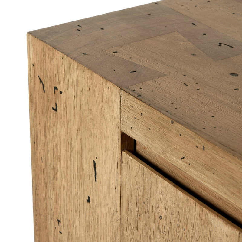 Abaso Media Console - Rustic Wormwood Oak