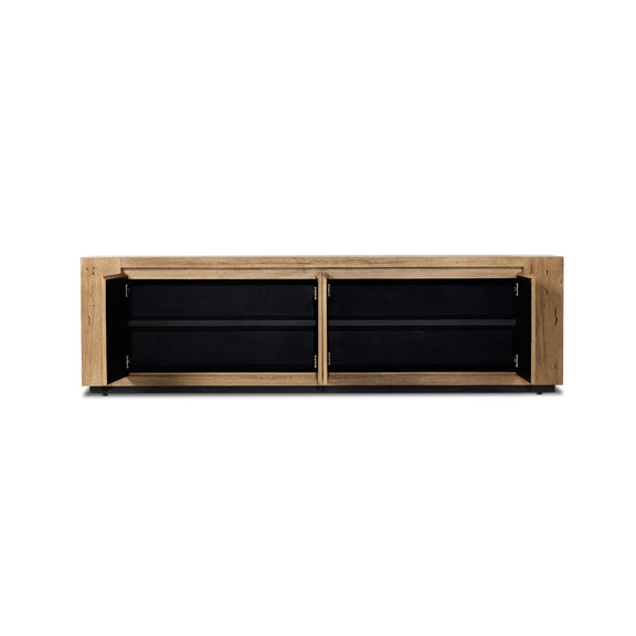 Abaso Media Console - Rustic Wormwood Oak