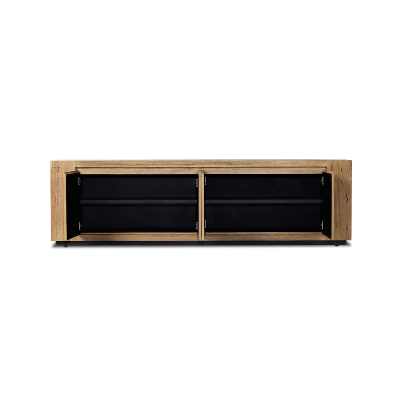 Abaso Media Console - Rustic Wormwood Oak