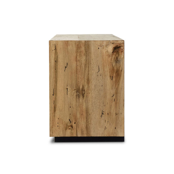Abaso Media Console - Rustic Wormwood Oak