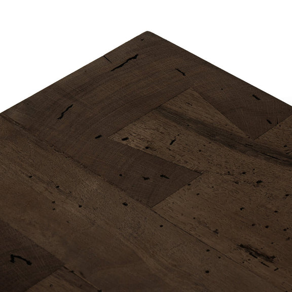 Abaso Media Console - Ebony Rustic Wormwood Oak