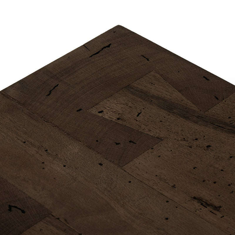 Abaso Media Console - Ebony Rustic Wormwood Oak