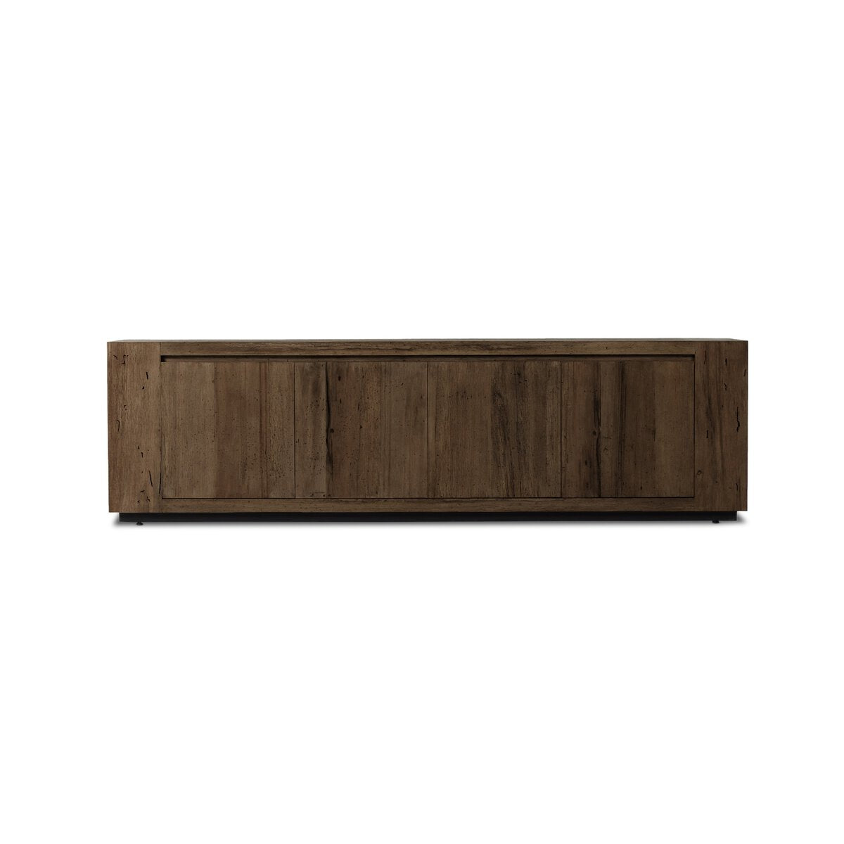 Abaso Media Console - Ebony Rustic Wormwood Oak
