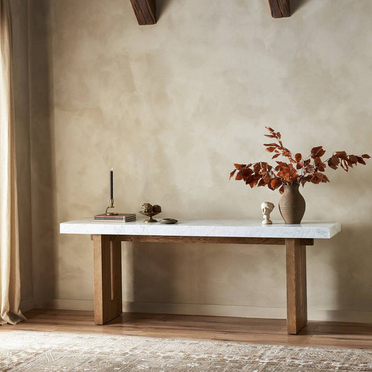Olympia Console Table - White Carrara Marble