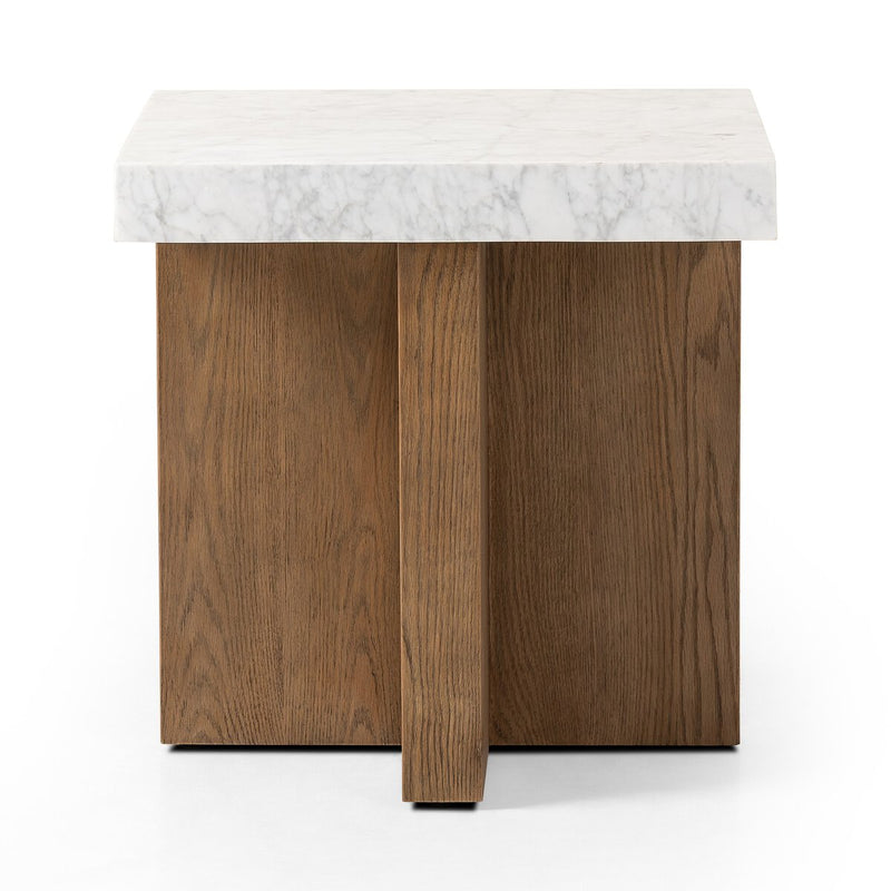 Bellamy End Table - White Carrara Marble