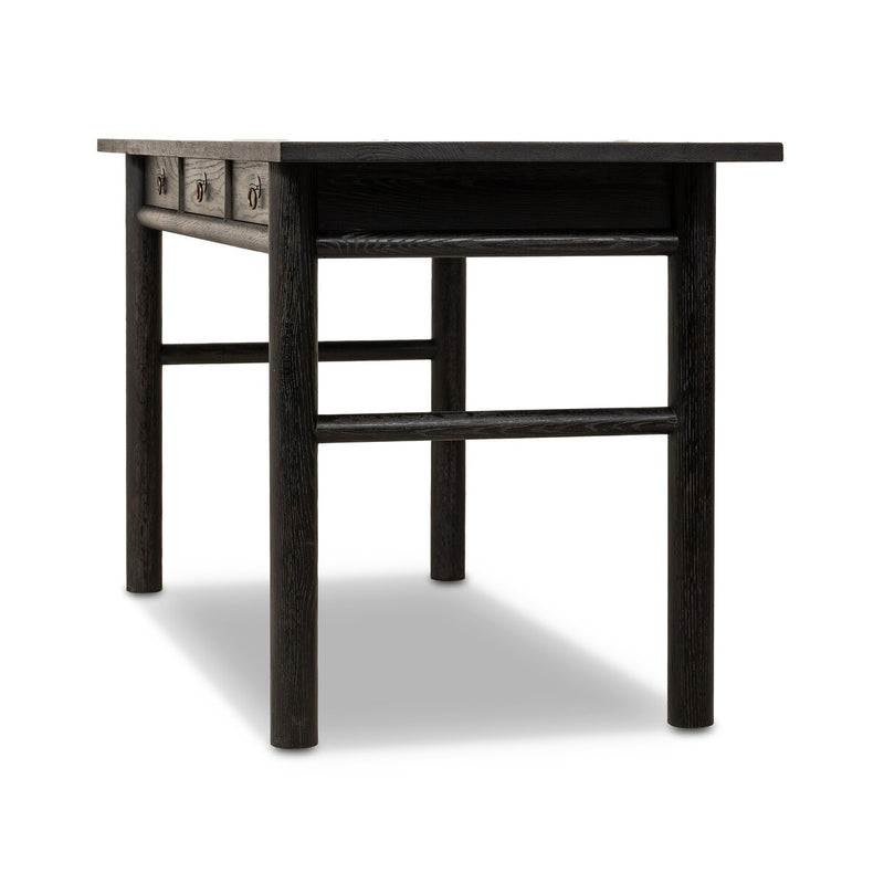Griffith Desk - Distressed Black Oak