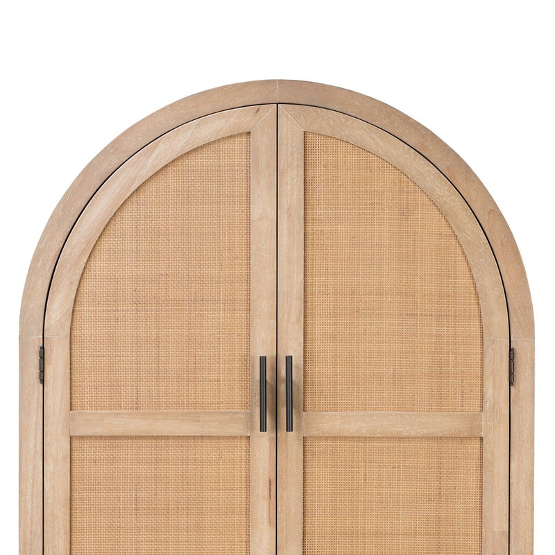 Caprice Tall Bar Cabinet - Light Natural Parawood Veneer