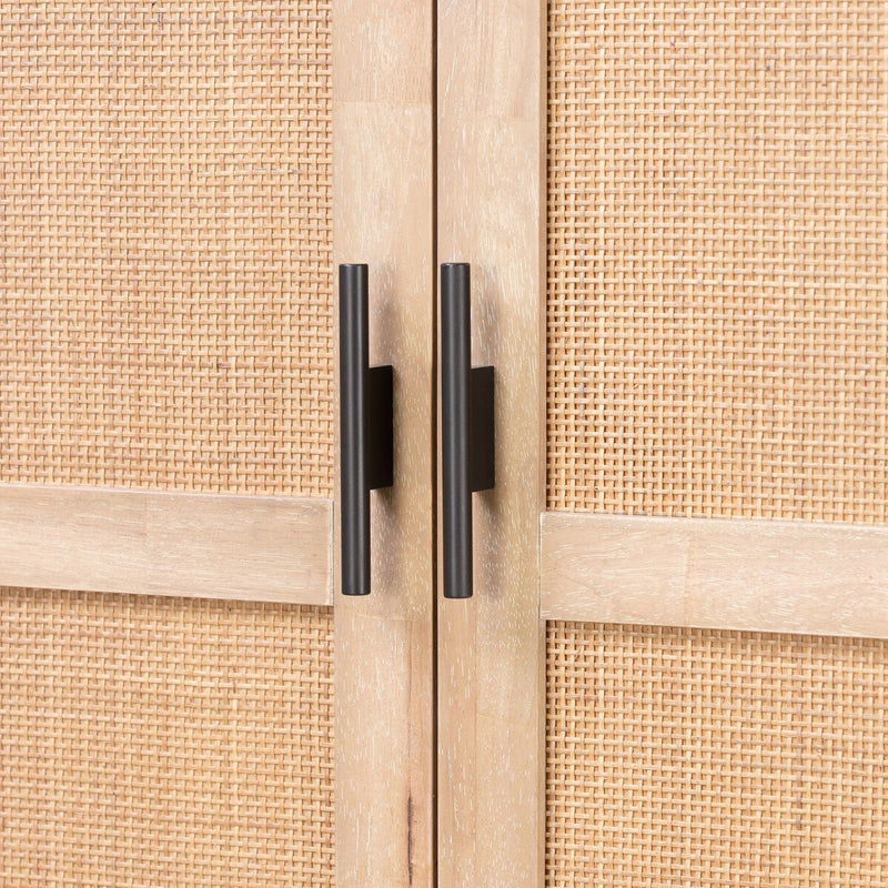 Caprice Tall Bar Cabinet - Light Natural Parawood Veneer