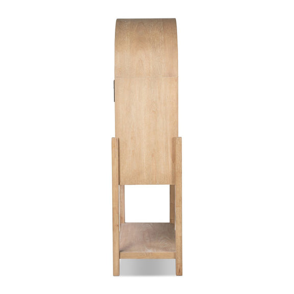 Caprice Tall Bar Cabinet - Light Natural Parawood Veneer